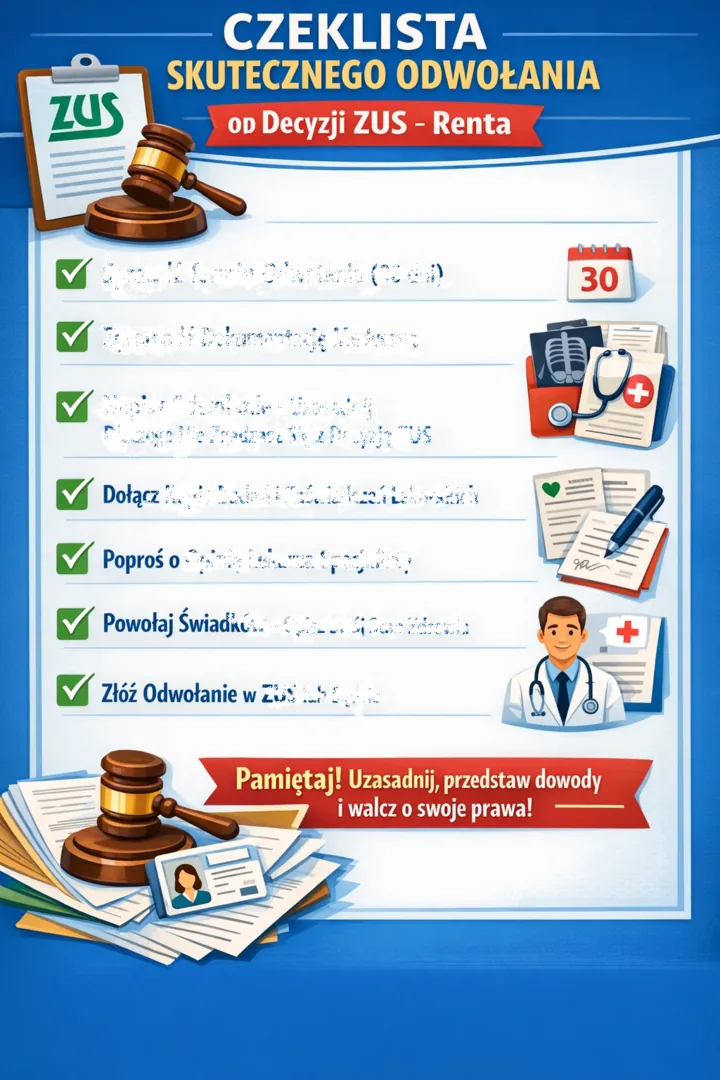Checklistа skutecznego odwołania od decyzji ZUS – renta